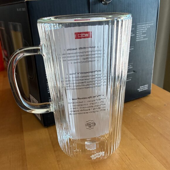 New BODUM DOURO GLASS MUGS Double Wall Box Set of 4, 13.5oz, Glass That Breathes - Picture 2 of 5